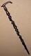 Antique Ebony African Tribal Walking Stick Hand-Carved African Ladies & Snake