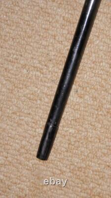 Antique Ebony African Tribal Walking Stick Hand-Carved African Man Silver Chain