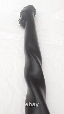 Antique Ebony Tribal African Walking Stick/Cane Carved Man Head 91.5cm VGC