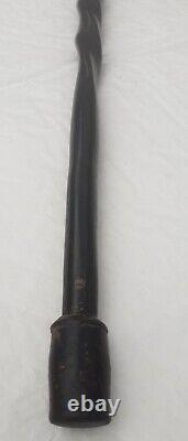 Antique Ebony Tribal African Walking Stick/Cane Carved Man Head 91.5cm VGC