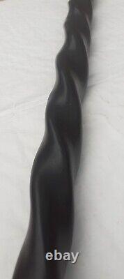 Antique Ebony Tribal African Walking Stick/Cane Carved Man Head 91.5cm VGC