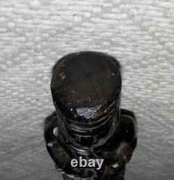 Antique Ebony Walking Stick / Cane Carved Top African Benin Warrior Eben