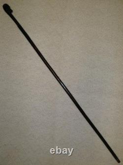 Antique Ebony Walking Stick / Cane Hand Carved African Man's Head Glass Eyes Antique Ebony Walking Stick / Cane Hand Carved African Man's Head Glass Eyes