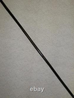 Antique Ebony Walking Stick / Cane Hand Carved African Man's Head Glass Eyes