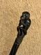 Antique Ebony Walking Stick / Cane Hand-Carved Sitting Monkey Top & Spiral Shaft