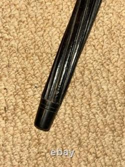 Antique Ebony Walking Stick / Cane Hand-Carved Sitting Monkey Top & Spiral Shaft