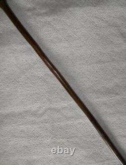 Antique Ebony Walking Stick Hand-Carved'See No Evil' Seated Monkey Handle