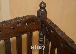 Antique Edwardian Hand Carved English Oak Walking Stick Or Umbrella Stand