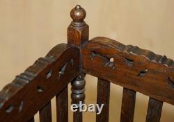 Antique Edwardian Hand Carved English Oak Walking Stick Or Umbrella Stand