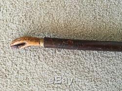 Antique Folk Art Carved Occupational Walking Stick Cane Horse Farrier Equestrian