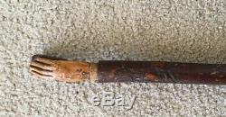 Antique Folk Art Carved Occupational Walking Stick Cane Horse Farrier Equestrian