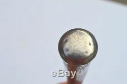 Antique Folk Art Engraved Sterling Silver Handle Carved Wood Cane/walking Stick