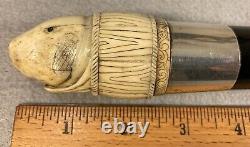 Antique Folk Art Hand Carved Erotic Hidden Phallus Walking Stick Cane