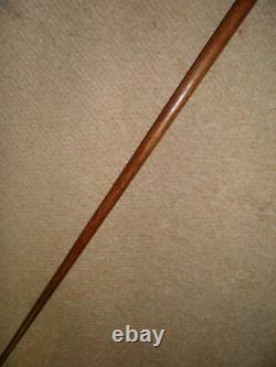 Antique'GLASGOW' Walking Stick/Cane With Hand-Carved Fist & Ball Top 92.5cm
