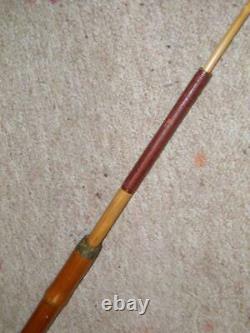 Antique Gadget Concealed Japanese Fishing Rod Cane/Stick -Hand-Carved Shaft