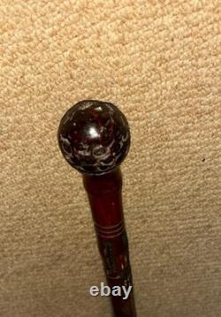 Antique Gadget Concealed Japanese Fishing Rod Walking Stick Hand Carved Shaft