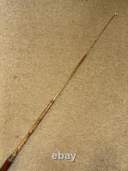 Antique Gadget Concealed Japanese Fishing Rod Walking Stick Hand Carved Shaft
