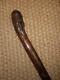 Antique Gents Heavy Rustic Carved Chinese Mandarin Head Walking Stick 95cm