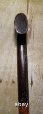 Antique Gents Treen Fully Carved Shaft Walking Stick / Cane Floral Design 96cm