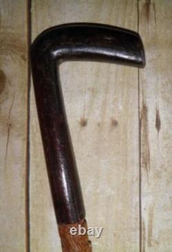 Antique Gents Treen Fully Carved Shaft Walking Stick / Cane Floral Design 96cm