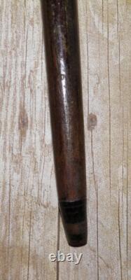 Antique Gents Treen Fully Carved Shaft Walking Stick / Cane Floral Design 96cm