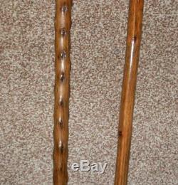 Antique Grotesque Pair'Mr & Mrs Snouty' Hand Carved Walking Stick/Cane 87 cm