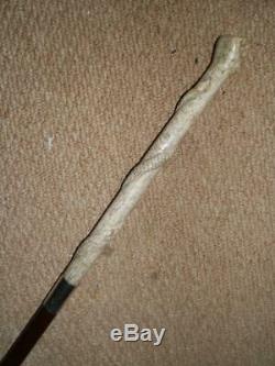 Antique H/M 1912 Bone Hand-Carved Fist Entangled Snake. Snake Wood Walking Cane