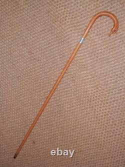 Antique H/M Silver 1920's Hand-Carved Duck Walking Stick/Cane By Jonathan Howell