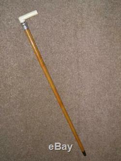 Antique Hallmarked 1890 Silver Carved Topped Walking Stick/Cane'H. W. Bellairs