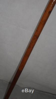 Antique Hallmarked 1892 Dress/Walking Cane- Carved Twisted Top WithFace- 91cm