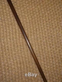 Antique Hallmarked 1892 Silver Dress Cane Carved Handle Top 88cm