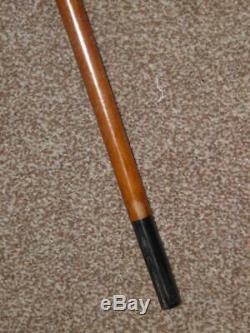 Antique Hallmarked 1896 9Ct Gold Jonathan Howell Walking Stick/Cane WithCarved Top