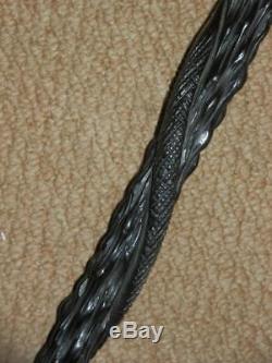 Antique Hallmarked 1896 Skilful Hand-Carved Ebony Swagger Stick. Entangled Snake