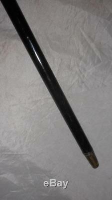 Antique Hallmarked 1900 Silver Carved Top Ebonised Walking/Dress Cane'L. B