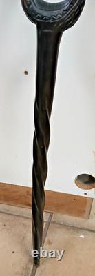 Antique Hand Carved African Tribal Ebony Walking Stick