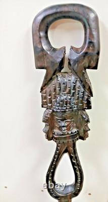 Antique Hand Carved African Tribal Ebony Walking Stick