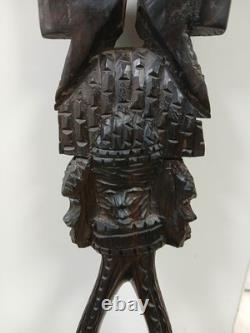 Antique Hand Carved African Tribal Ebony Walking Stick