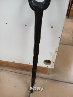 Antique Hand Carved African Tribal Ebony Walking Stick