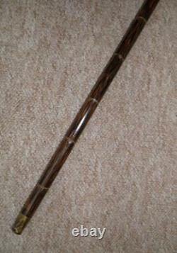 Antique Hand Carved Airedale Dog Glove Holder Walking Stick With H. M Silver-1918