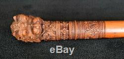 Antique Hand Carved Asian Dragon Themed Gents Walking Stick/Cane