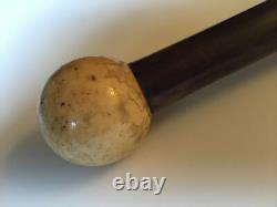 Antique Hand Carved Ball Top Walking Stick