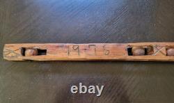 Antique Hand Carved Ball and Cage Whimsey Child's Walking Stick Pole 26 X 2