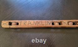 Antique Hand Carved Ball and Cage Whimsey Child's Walking Stick Pole 26 X 2