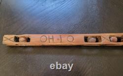 Antique Hand Carved Ball and Cage Whimsey Child's Walking Stick Pole 26 X 2