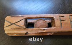 Antique Hand Carved Ball and Cage Whimsey Child's Walking Stick Pole 26 X 2