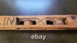 Antique Hand Carved Ball and Cage Whimsey Child's Walking Stick Pole 26 X 2