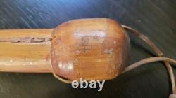 Antique Hand Carved Ball and Cage Whimsey Child's Walking Stick Pole 26 X 2