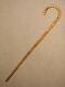 Antique Hand-Carved Bamboo Faux Shark Vertebrae Walking Stick With Crook 89cm