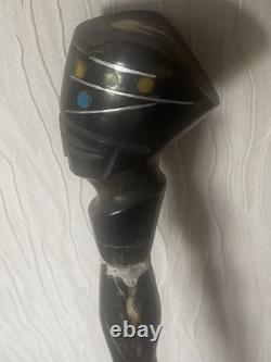 Antique Hand Carved Bovine Horn Walking Stick
