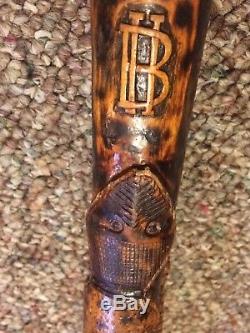 Antique Hand Carved Cocobolo Cane / Walking Stick Austrian 1880s